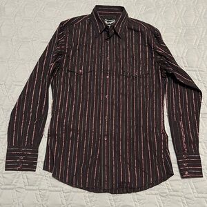 Wrangler Men’s Snap Button Down Western Shirt, Men’s Size Small